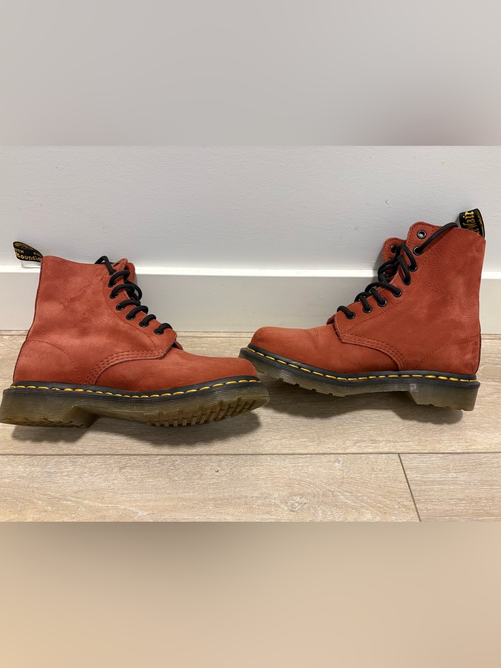 Dr. Martens women’s Rust Red Suede Lace-Up Boots